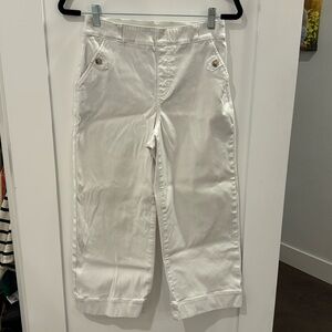 SPANX Cropped Wide Leg Jean in white denim